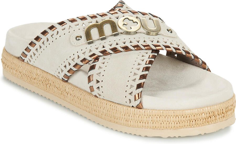 Mou Slippers CRISS-CROSS SANDAL METAL STITCH