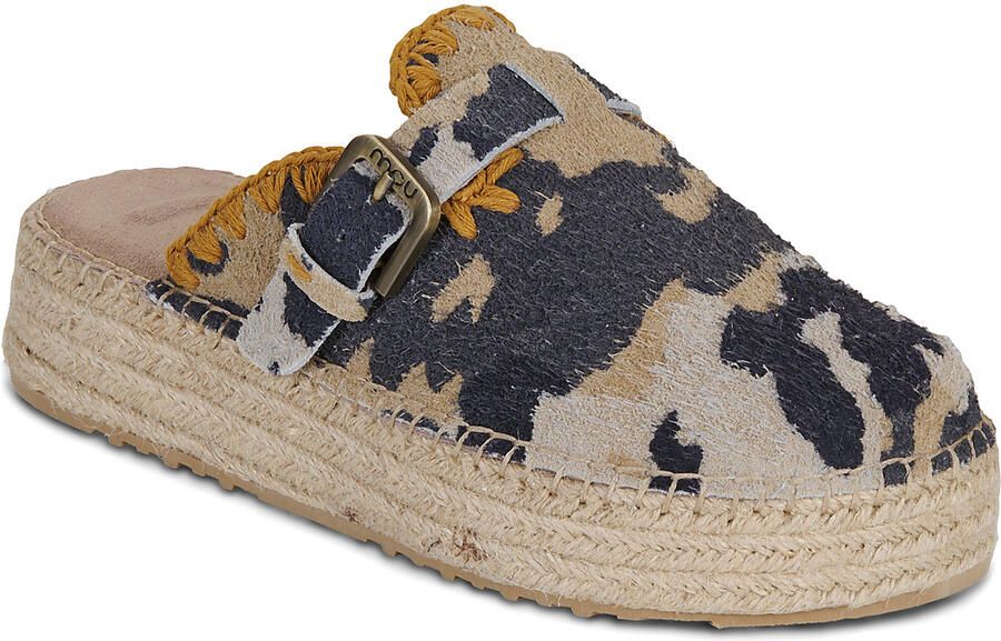 Mou Slippers JUTE CLOG CAMO PRINT