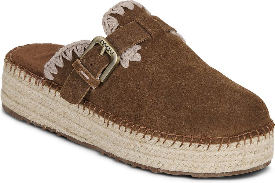 MOU Instappers Dames Jute Clog Plain Sue Maat: 39 Materiaal: Suède Kleur: Bruin - Foto 5
