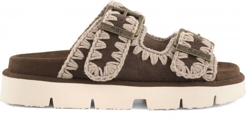 MOU Slippers Dames Bio Sandal Two-buckles Maat: 36 Materiaal: Textiel Kleur: Bruin - Foto 7