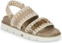 Mou Beige en Gouden Leren Sandalen Yellow Dames - Thumbnail 3