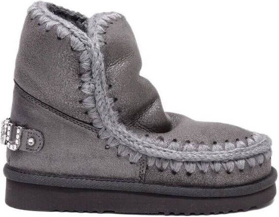Mou Tronchetti Eskimo 18 Rhinestones Logo Grijs Dames