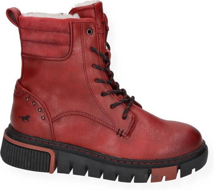 Mustang Shoes Winterlaarzen veterschoenen plateaustiefelette met schachtkussen
