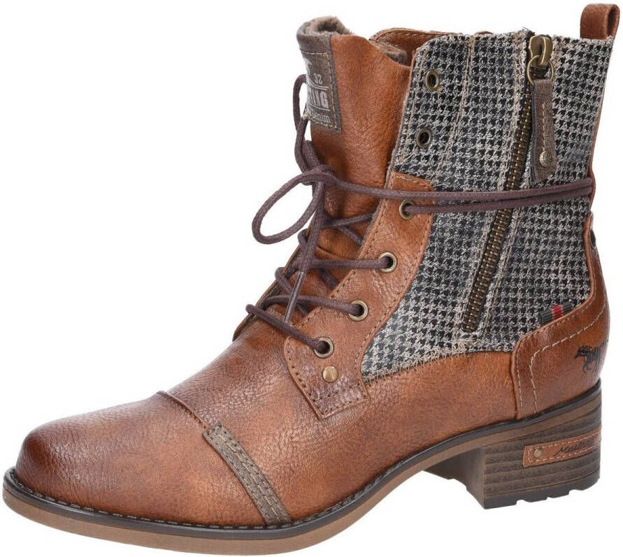 Mustang Veterlaarsje met trendy pied de pouledessin Taupe - Foto 3