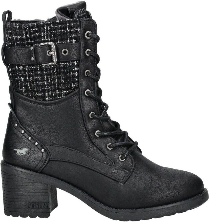 Mustang Shoes Winterlaarsjes Plateau enkellaars veterschoenen met praktische binnenrits - Foto 5