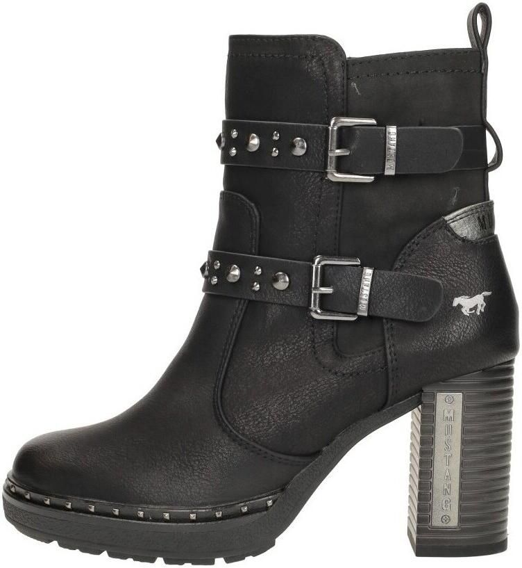Mustang Shoes Plateaulaarsjes Enkellaars bikerboots met binnenrits