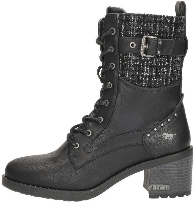 Mustang Shoes Winterlaarsjes Plateau enkellaars veterschoenen met praktische binnenrits - Foto 5