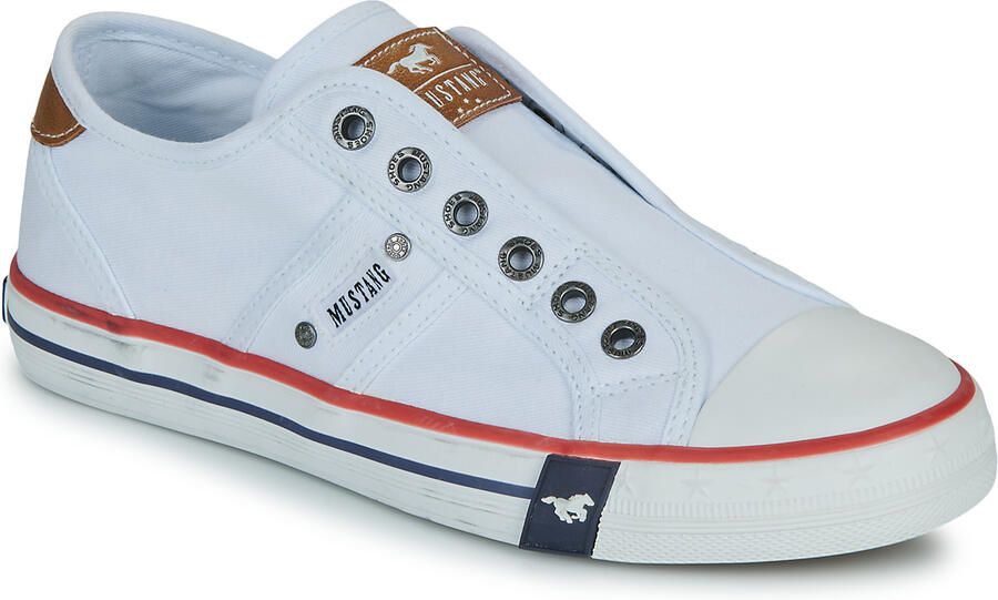 Mustang dames canvas sneaker wit - Foto 3