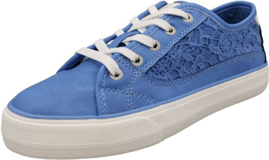 Mustang Shoes Sneakers vrijetijdsschoen lage schoen veterschoen met zijlijk haak-inzet