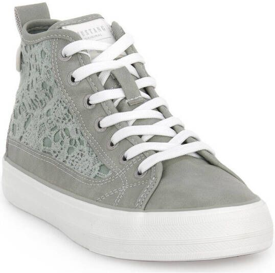 Mustang Shoes Veterschoenen high top sneakers vrijetijdsschoen met stijlvolle textielinzet - Foto 2