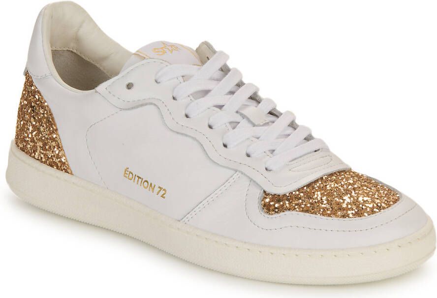 Myma Lage Sneakers 7616MY00-CUIR-BLANC-GLIT-PLATINE