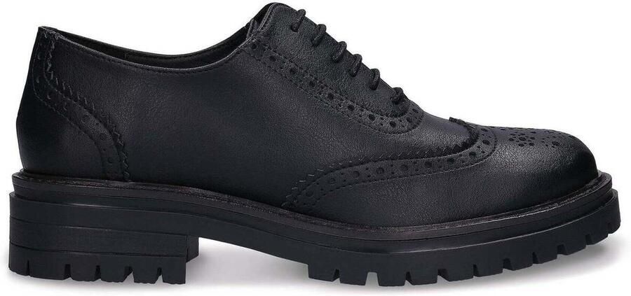 Nae Vegan Shoes Nette Schoenen Vegan Brogue Derby Schoenen voor Dames Grace Zwart
