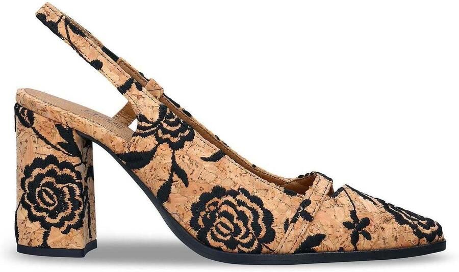Nae Vegan Shoes Pumps Vegan Sandalen met Hak van Kurk voor Dames Lilou Bruin