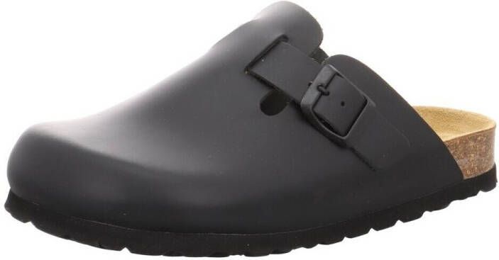 Natural Sense dames pantoffels klomp leer Zwaart