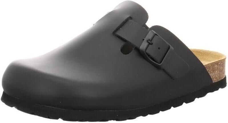 Natural Sense unisex pantoffels klomp leer Zwaart