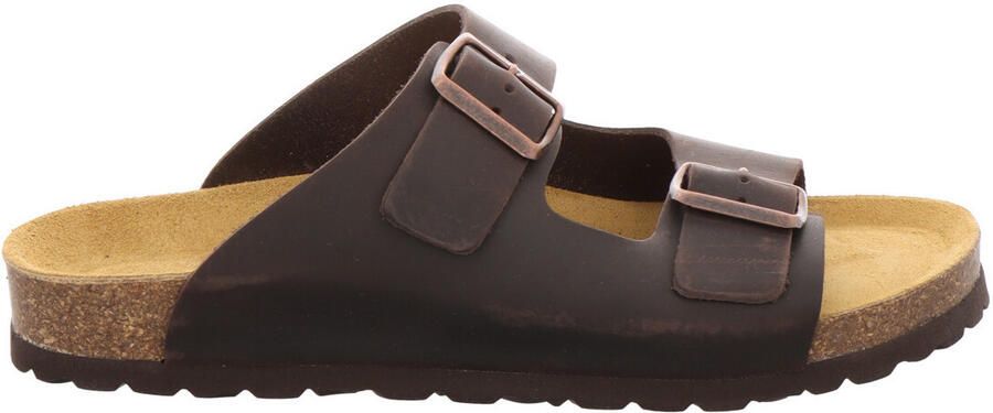 Natural Sense mannen pantoffels muiltjes sandalen leer bruin - Foto 2