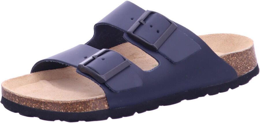 Natural Sense unisex pantoffels muiltjes sandalen leer navy - Foto 2
