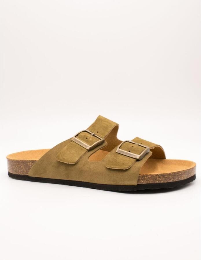 Natural World Platte sandalen 7047-722 KAKI