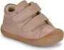 Naturino velcro effen lederen sneakers Cocoon beige - Thumbnail 4