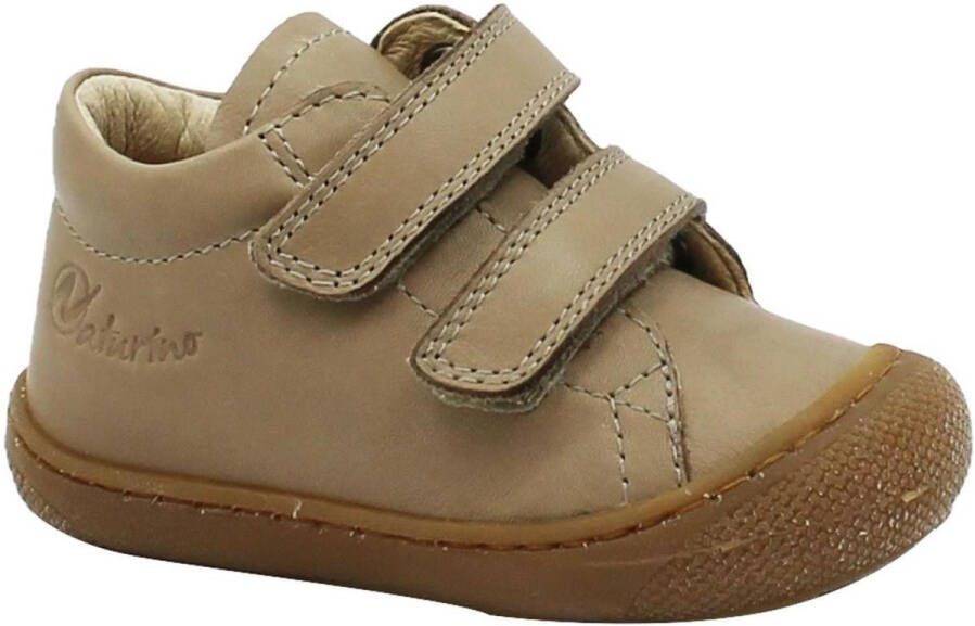 Naturino velcro effen lederen sneakers Cocoon beige