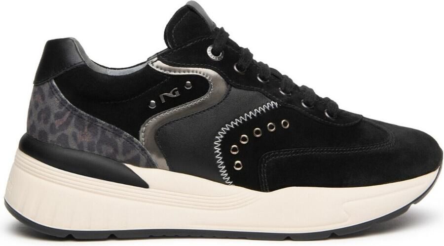 NeroGiardini Sneaker Arold Fluwelen Handschoen Glanzend Antraciet Regenmotief 1 Fashion Wear Vrouwen - Foto 2