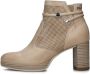 Nerogiardini Leren Enkellaarsjes met Ritssluiting voor Dames Beige Dames - Thumbnail 2