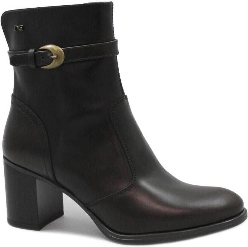 Nerogiardini Leren enkellaarsjes met decoratieve gesp - Foto 5