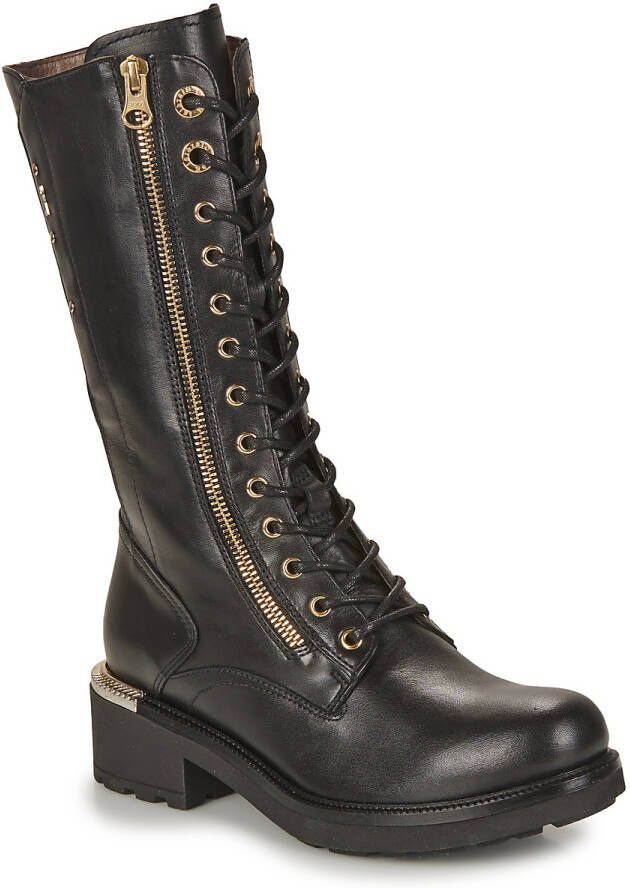 Nerogiardini Zwarte Leren Veterschoen Black Dames
