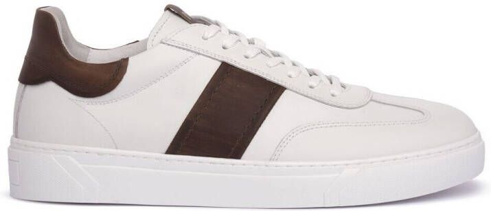 Nerogiardini Witte leren sneakers met bruine inzet - Foto 2