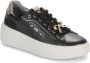 Nerogiardini Zwarte leren sneakers met gouden details Black Dames - Thumbnail 3