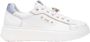 Nerogiardini Witte leren sneakers met blauwe metallic details White Dames - Thumbnail 15