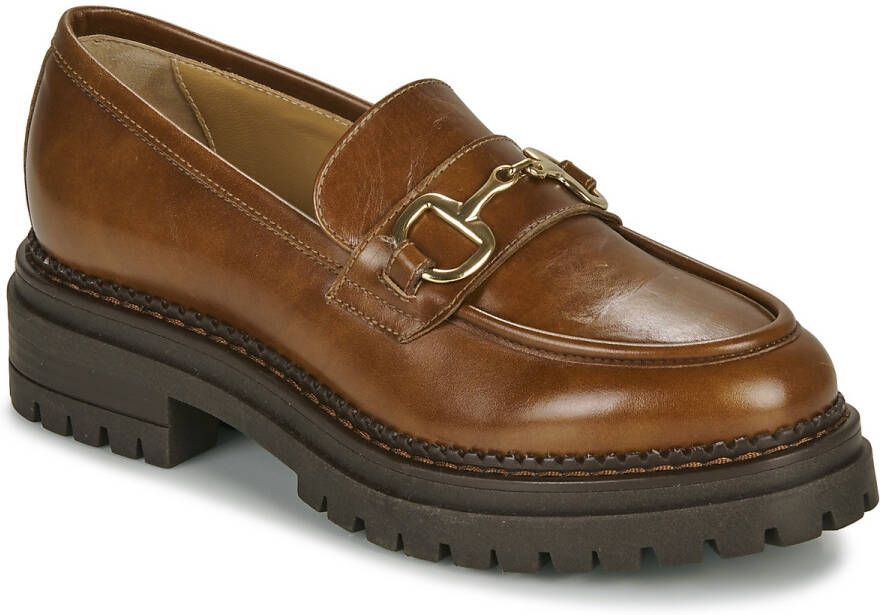 Nerogiardini Leren Loafers met Plateauzool Brown Dames