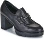 Nerogiardini Zwarte leren loafers met metalen klem Black Dames - Thumbnail 2