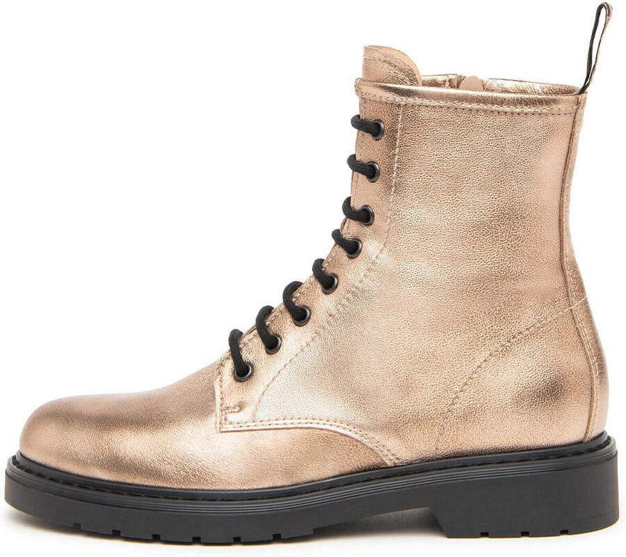 Nerogiardini Italiaanse Leren Enkellaarzen Beige Dames - Foto 5