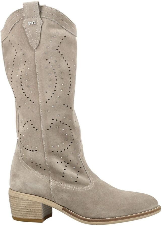 NeroGiardini Enkellaarzen Velour Tr Basilea 828 Natur