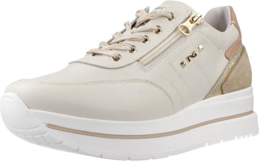 NeroGiardini Lage Sneakers Velvet 0100 Zouk Ivory Velour Camel Velour Phard T