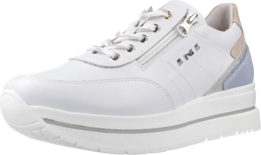 NeroGiardini Lage Sneakers Skipper Zouk Silver Velour Fiordaliso Velour Femme