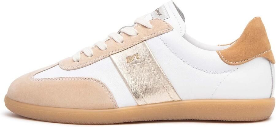 Nerogiardini Witte en beige leren sneakers met gouden metallic details - Foto 4
