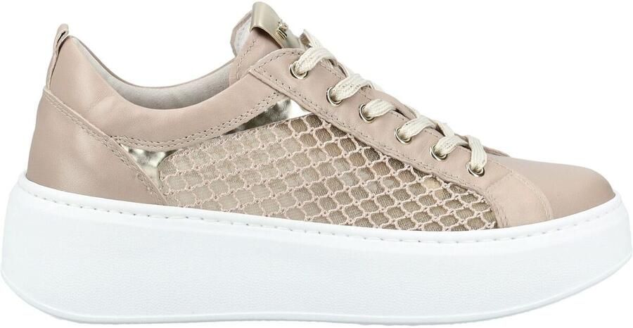NeroGiardini Lage Sneakers Nappa Pandora T.Palladium Net T.Brill Platino