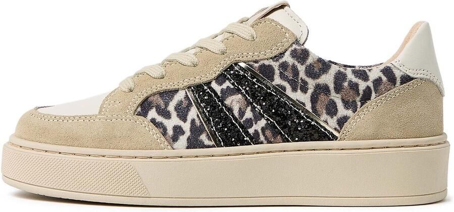 NeroGiardini Lage Sneakers Velour Perseo Osso T.Glitter Gr.Top Ner T.Brill Pl