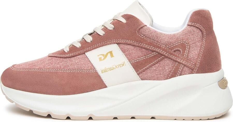 NeroGiardini Lage Sneakers Velour T.Lino Lurex 06 Velvet Osso 0100