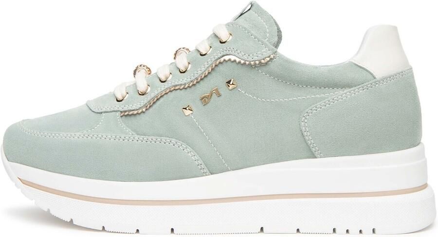 NeroGiardini Lage Sneakers Velour Velvet Osso 0100 T.Brill Platino 6074 Tr Co