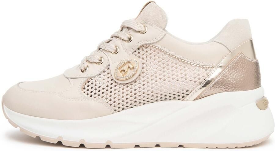NeroGiardini Lage Sneakers Velvet 1039 T.Nora Latte 02 T.Brill Platino 6074 S - Foto 4