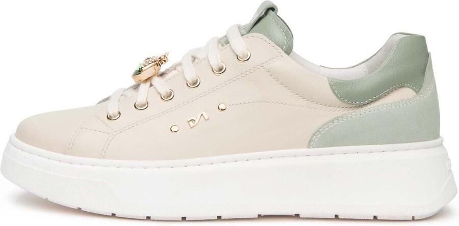 NeroGiardini Lage Sneakers Velvet 1039 Velour Menta Nappa Pandora Salvia Tr G - Foto 2