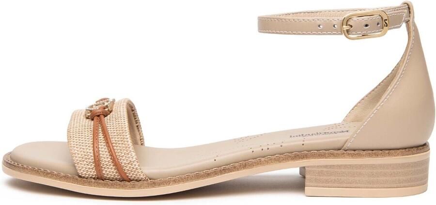 NeroGiardini Platte sandalen T.Paglia Fresh 01 S Tamigi Lino Tr Bevagna 592 Bei