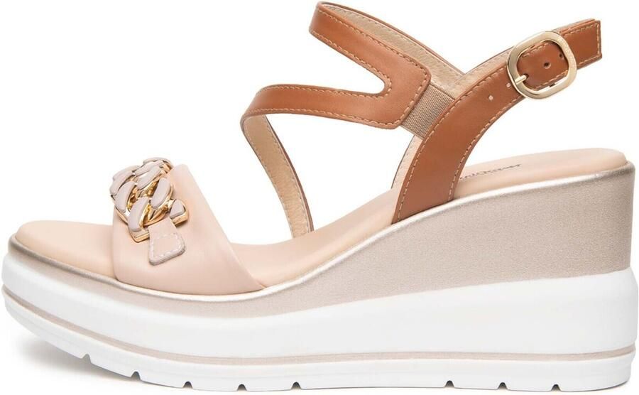 NeroGiardini Sandalen met sleehak Armenia Cuoio Poli.Ussita 42695 Bi - Foto 3