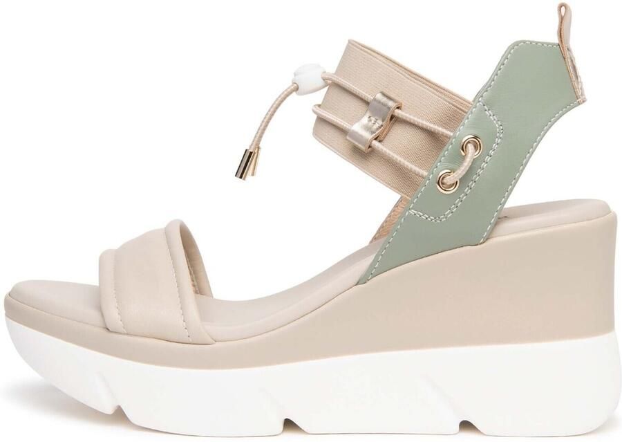 NeroGiardini Sandalen met sleehak Nappa Pandora Nappa Pandora Salvia Elastico