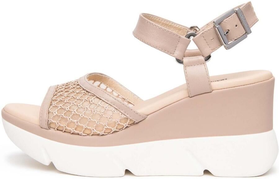 NeroGiardini Sandalen met sleehak Nappa Pandora T.Palladium Net Pu.Monod.Norma