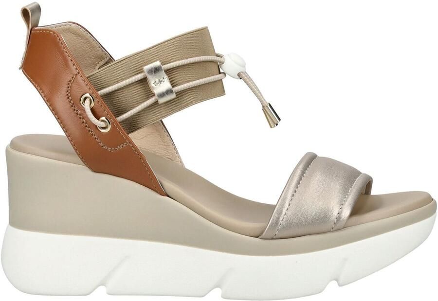 NeroGiardini Sandalen met sleehak Etoile Sand Armenia Cognac Elastico T.Brill