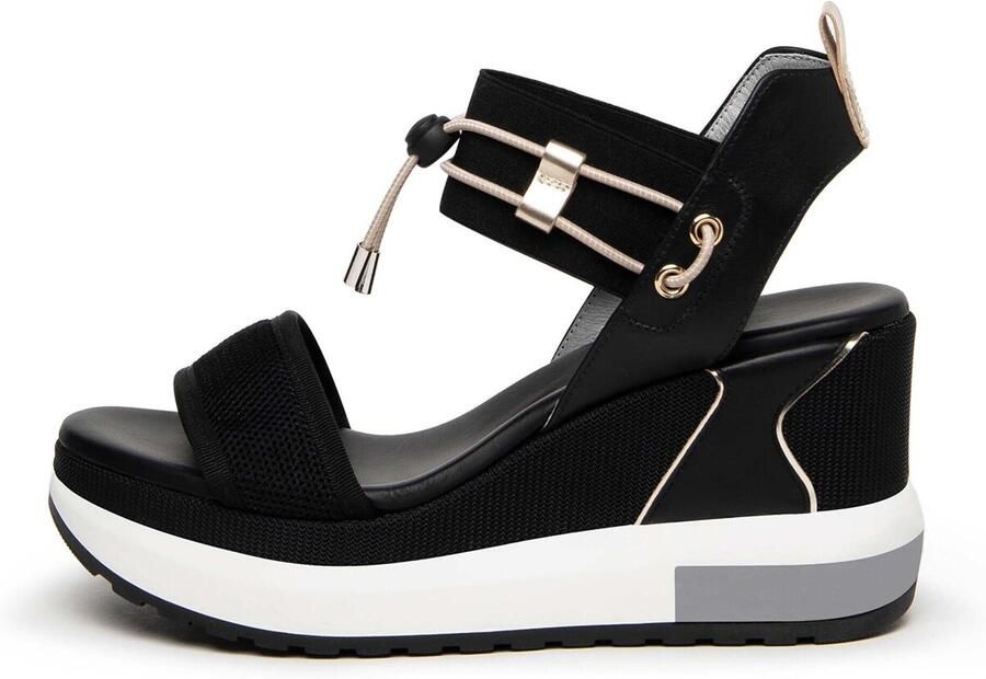 NeroGiardini Sandalen met sleehak T.At730 103 Tamigi Elastico T.Brill Platino 6 - Foto 6